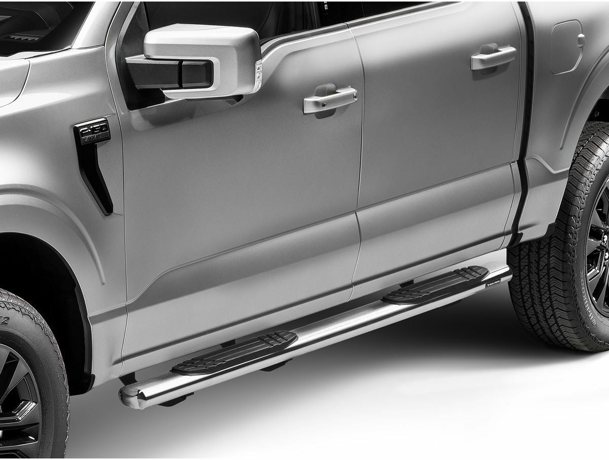 Go Rhino 104439980PS - 4" 1000 Series SideSteps With Mounting Bracket Kit - Polished Stainless Steel