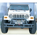 Rugged Ridge - Double Tube Front Winch Bumper with Hoop, 3 Inch; 76-06 Jeep Models - 11561.03