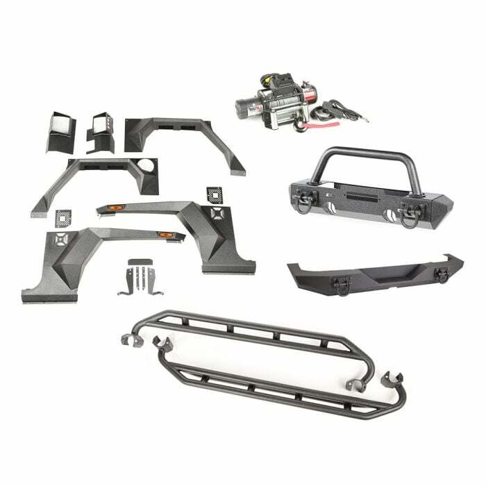 Rugged Ridge - Rugged Ridge 11615.51 XHD Armor Package, Bumper/Hoop Overrider; 07-18 Wrangler JKU, 4 Door - 11615.51