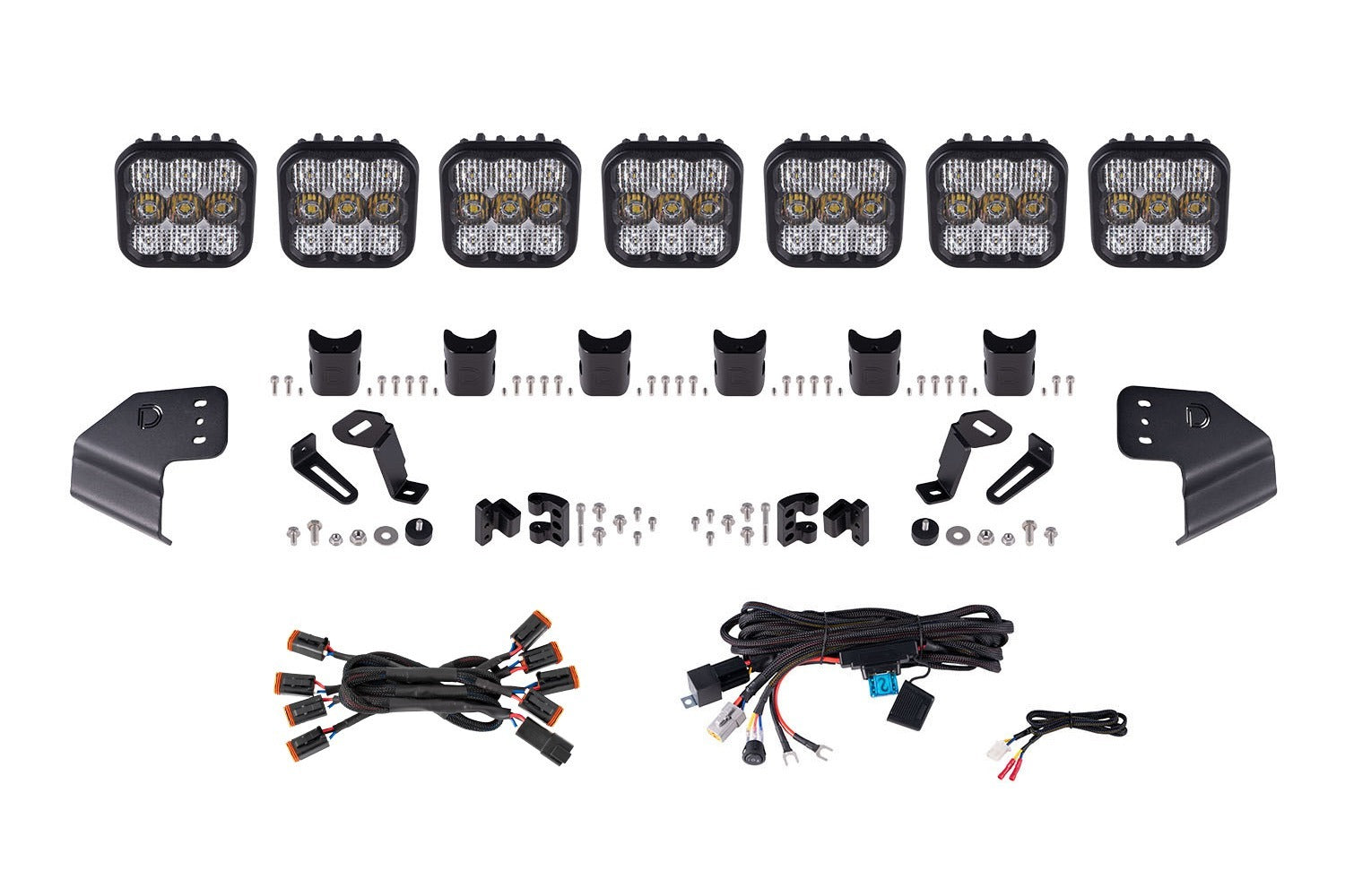 Diode Dynamics - Bronco SS5 Pro CrossLink Windshield White Combo Lightbar Kit - DD7264