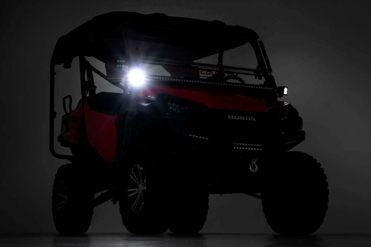 Rough Country - LED Light Kit - Cage Mount - 2" Chrome Pair - Wide Angle - Honda Pioneer (16-22) - 92012