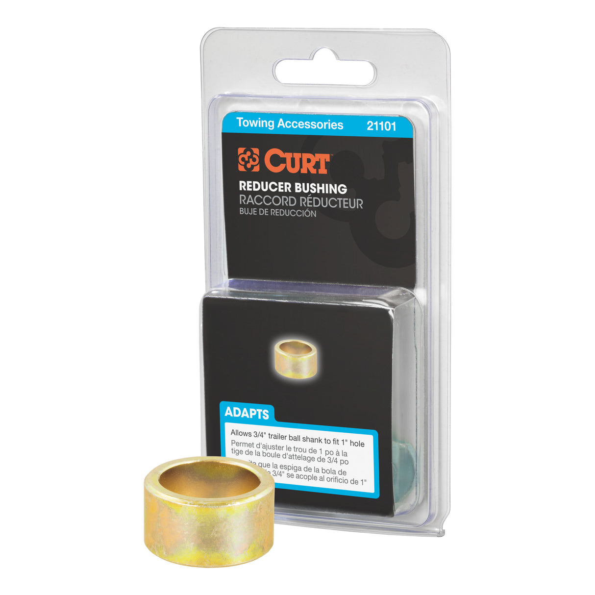 Curt - Trailer Ball Reducer Bushing (From 1" to 3/4" Stem, Packaged) - 21101