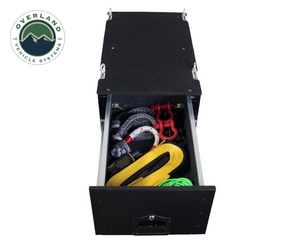 Overland Vehicle Systems - Camping Storage Box Cargo Box With Slide Out Drawer - 21010301