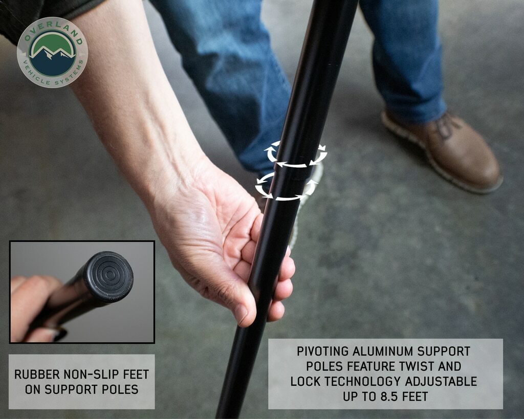 Overland Vehicle Systems - 270 Degree Awning Free Standing - Nomadic 270 LT - Dark Gray - 19559907