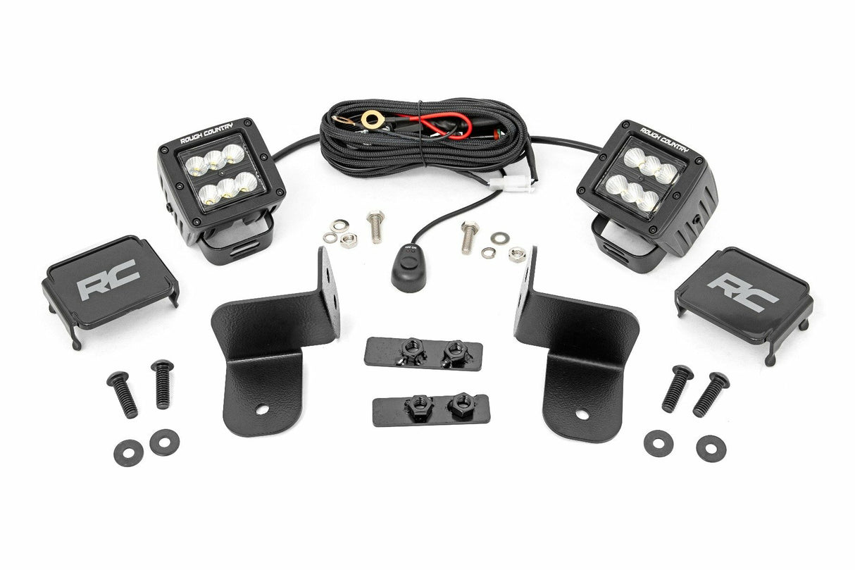 Rough Country - LED Light - Rear Mount - 2" Black Pair - Flood - Polaris Ranger 1000 Ranger XP 1000 - 93083