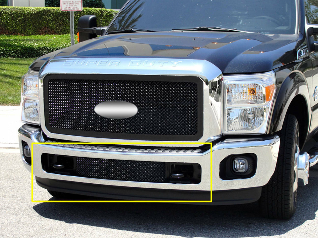 T-Rex Grilles - 1 Pc Large Mesh Mild Steel Upper Class Bumper Grille Bolt-On - Mesh only, no frame - 52546
