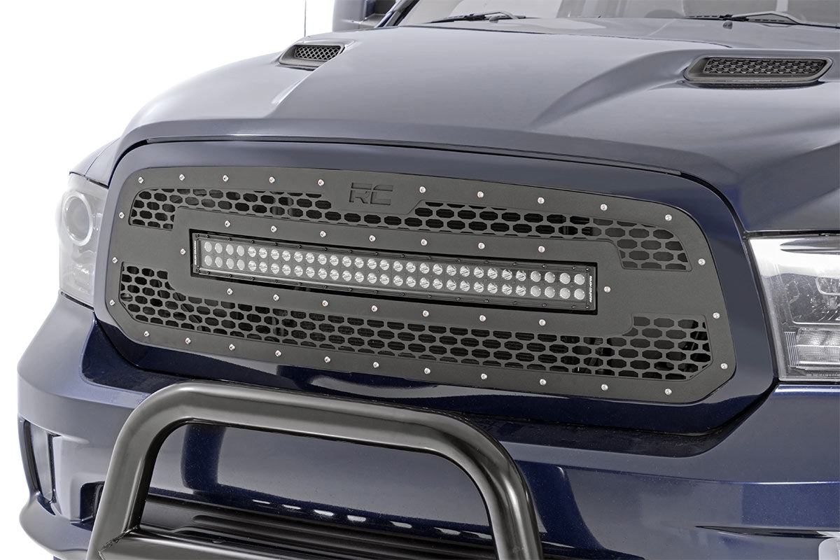 Rough Country - Mesh Grille - 30" Dual Row LED - Black - Ram 1500 2WD 4WD (13-18 & Classic) - 70199