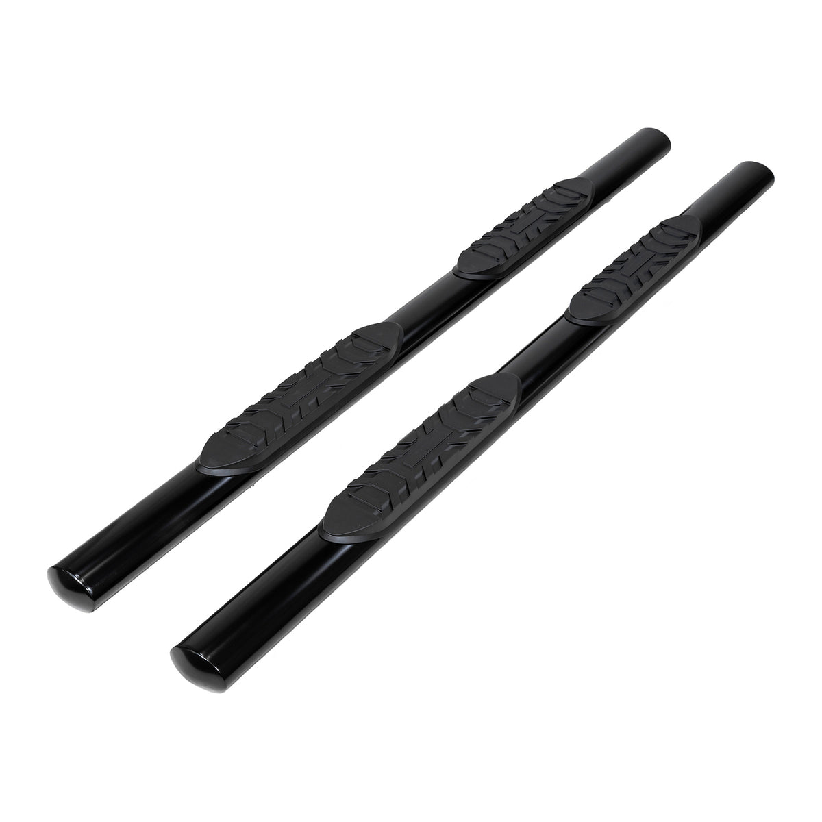 TrailFx - 4" Oval Straight Step Bar For GM Silverado/Sierra Crew- Black (A1547B)