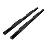 TrailFx - 4" Oval Straight Step Bar For GM Silverado/Sierra Crew- Black (A1547B)