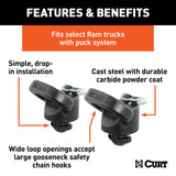 Curt - OEM Puck System Gooseneck Safety Chain Anchors, Ram (38K) - 60698