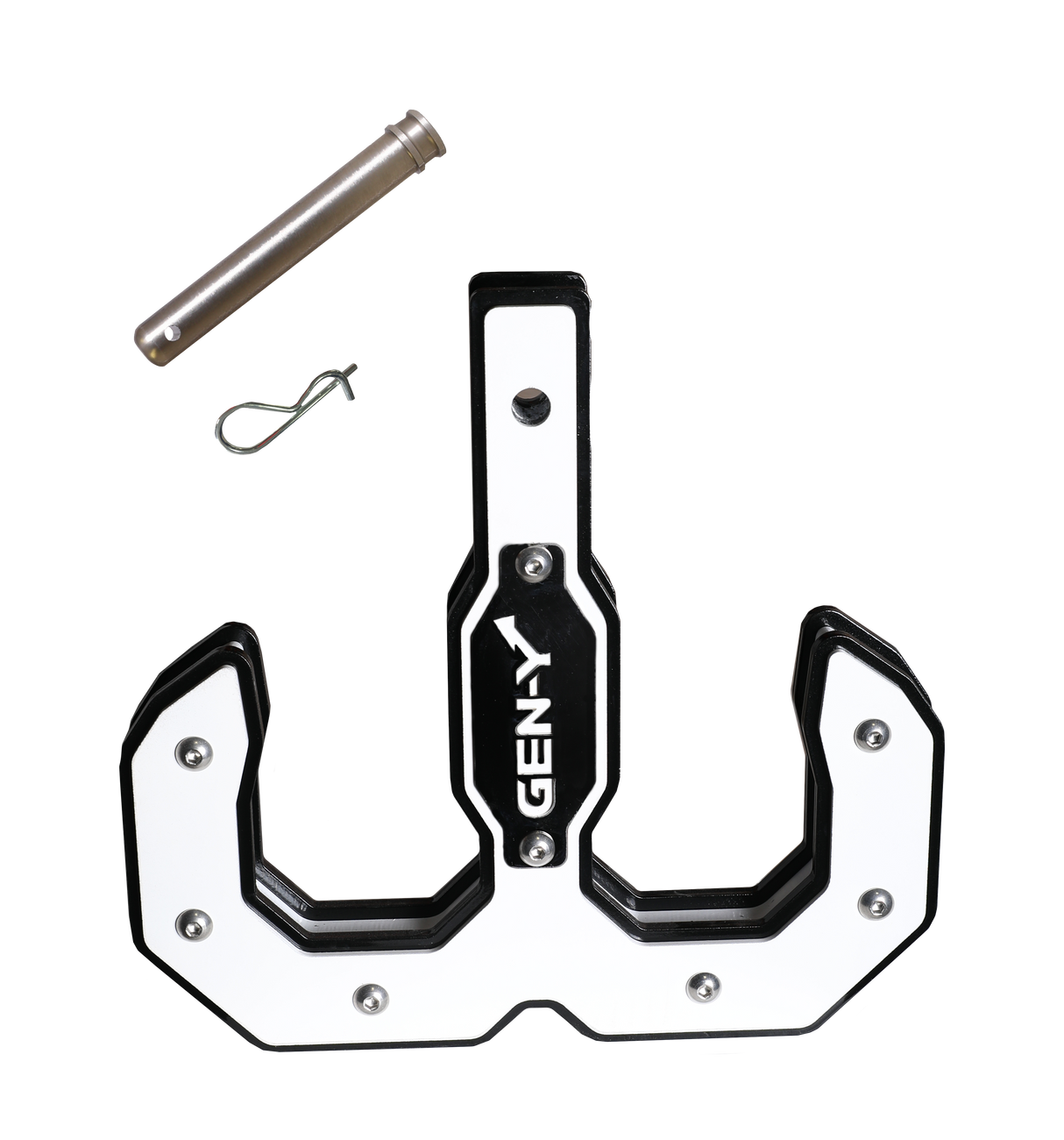 GEN-Y - Hitch GH-0070-W Hulk 2.0 16K Tow Hook 2" Shank Black/White with GH-099 Pin & GH-011 Clip. - GH-0070-W