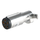 Curt - 6-Way Round Connector Plug (Trailer Side, Chrome Plastic) - 58120