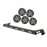Rugged Ridge - Hood Light Bar Kit, Textured Black, 5 Round LEDs; 07-16 Jeep Wrangler - 11232.14