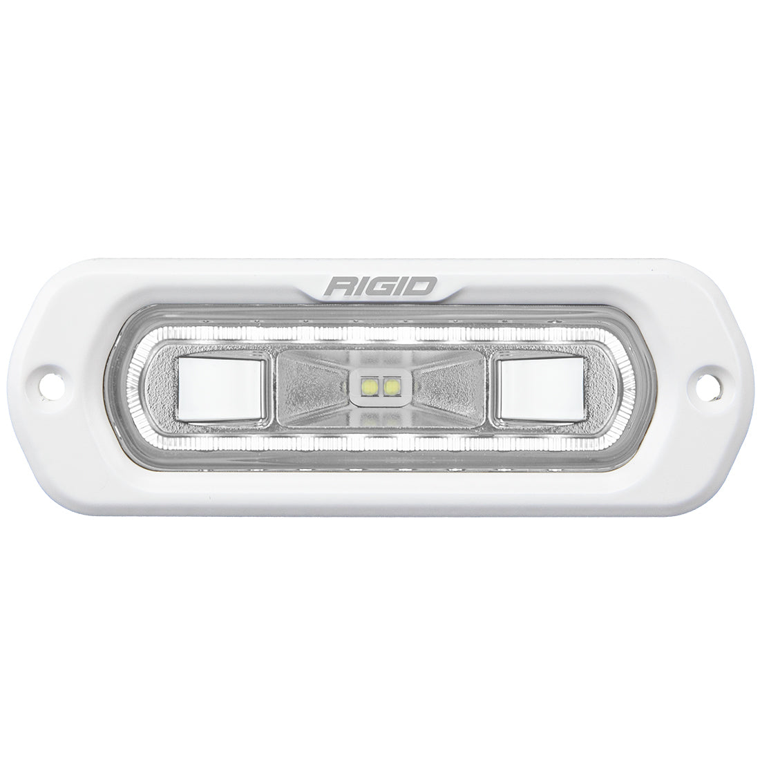 RIGID Industries - 51200 SR-L Series Marine Spreader Pod, 2 Wire Flush Mount, White W/White Halo