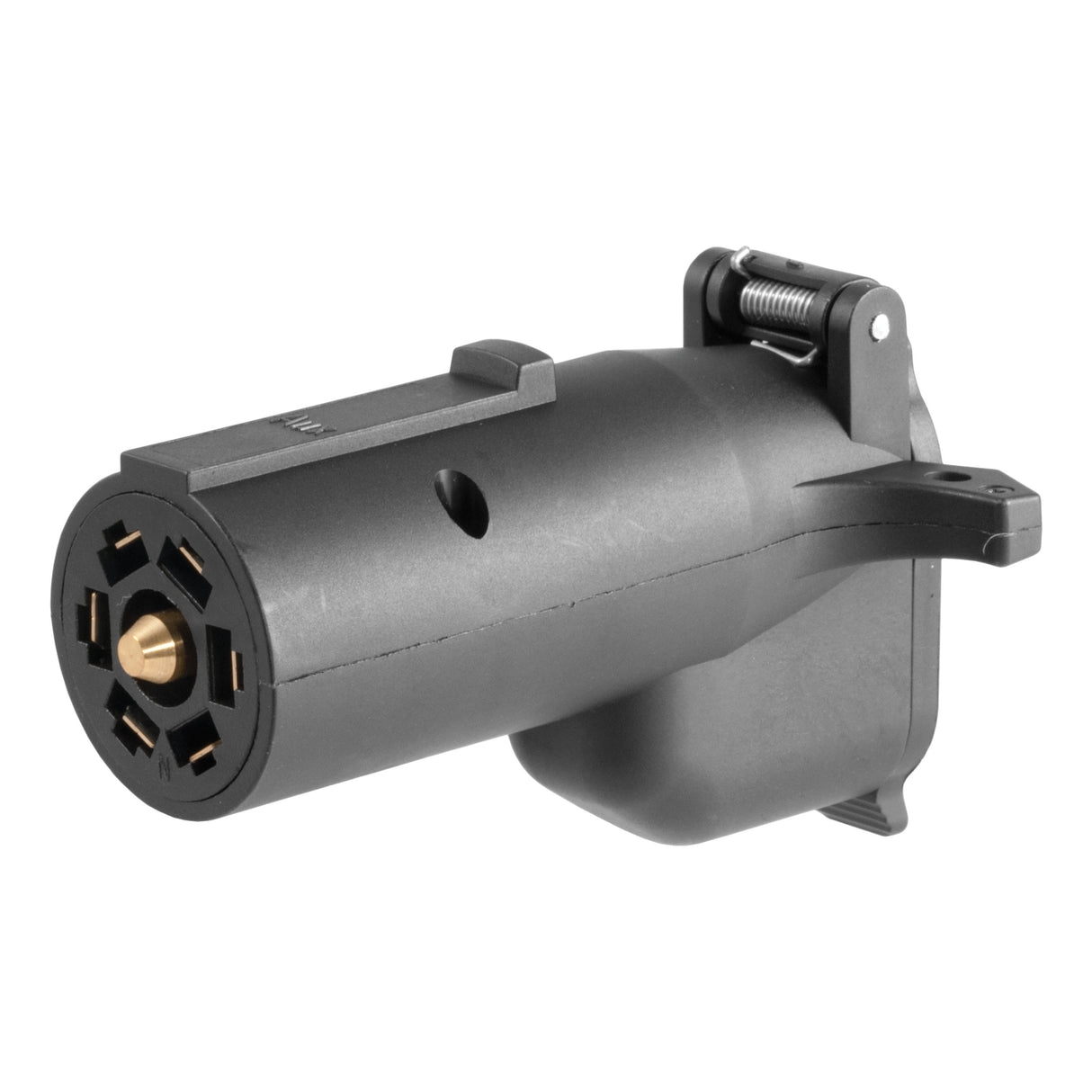 Curt - Adapter with Alarm (7-Way RV Blade to 6-Way Round Trailer, Center Pin Auxiliary) - 57726