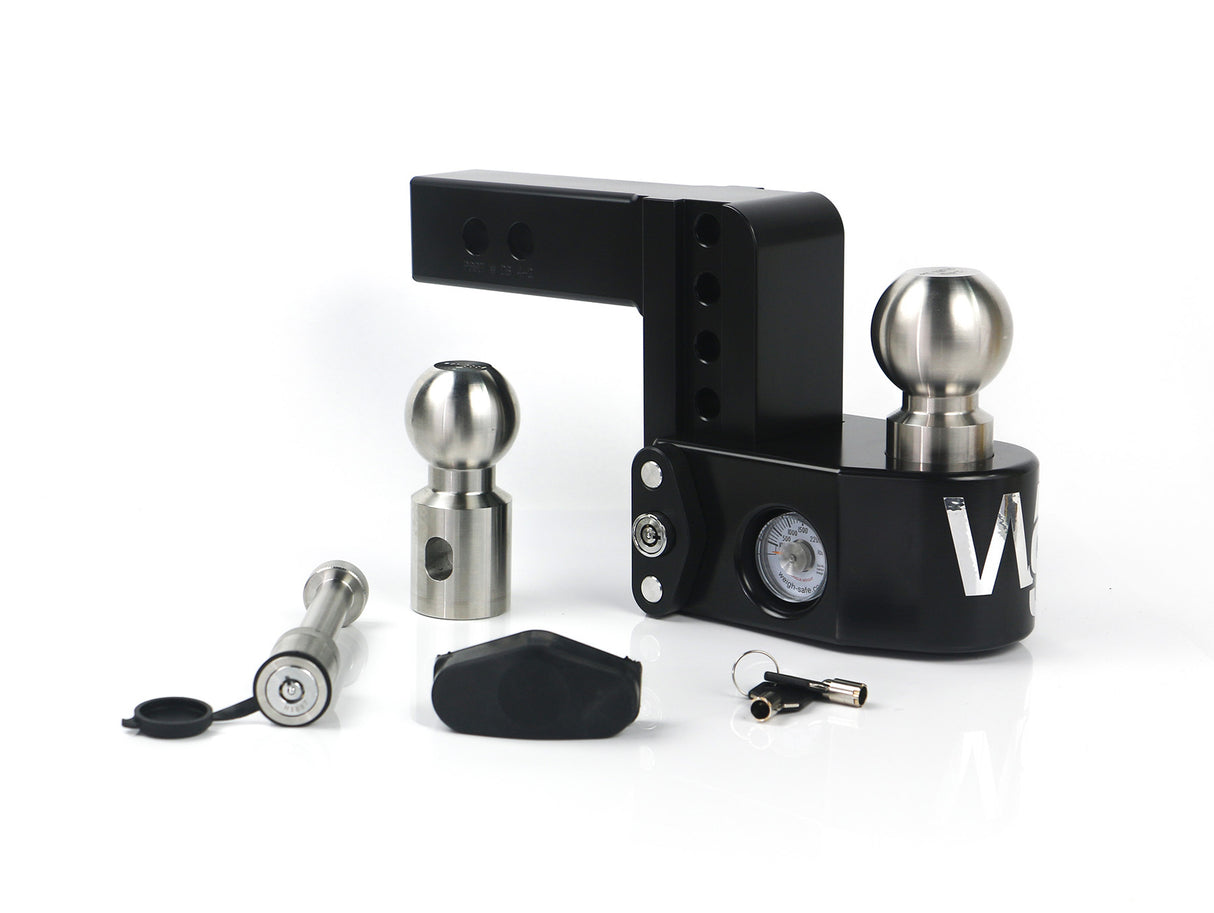 Weigh Safe Cerakoted 4" Drop Hitch with 2" Shank w/ Keyed Alike WS05 - WS4-2-KA-CER-BLA