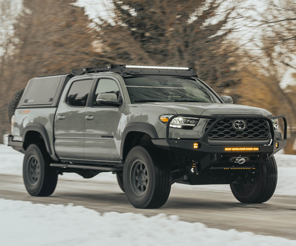 CBI - Toyota Tacoma Overland Bolt-On Rock Sliders | 2016-Current - Longbed - Dom-upgrade-drawn-over-mandrel - Add-kick-outs - Powder-coat-black.. - 300-000-010-059
