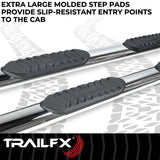 TrailFx - 4" Oval Straight Step Bar For Jeep Wrangler JL 4 Dr- Stainless (A1545S)