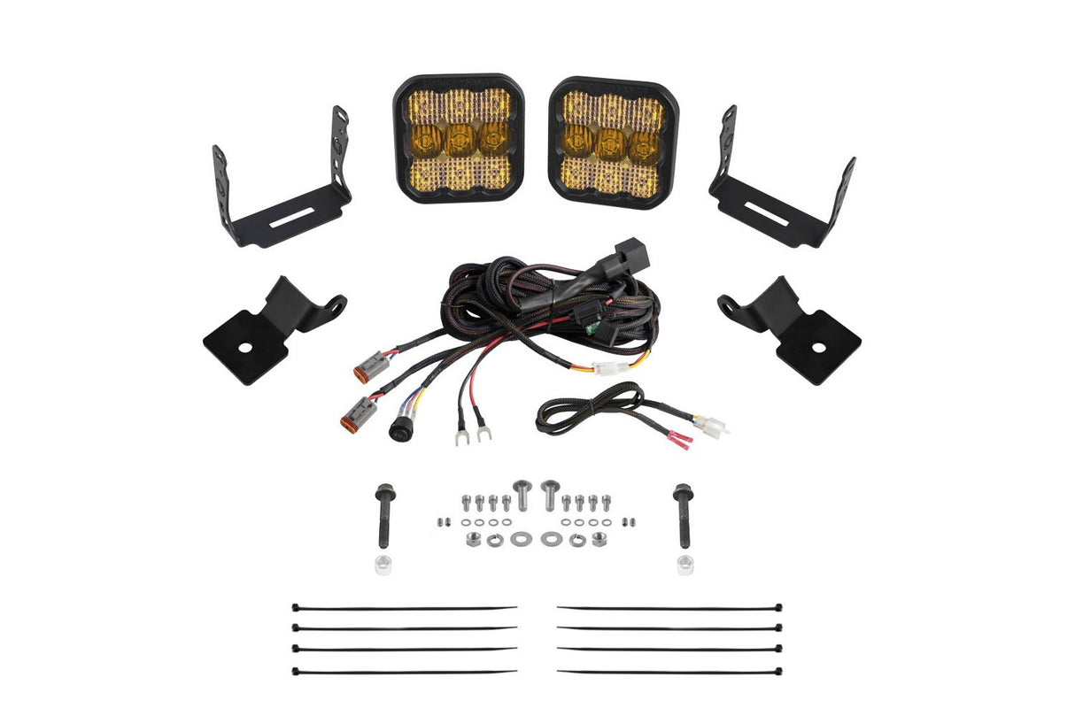 Diode Dynamics - Stage Series SS5 A-Pillar Pod Kit for 2014-2018 Polaris RZR XP, Sport Yellow Combo - DD7851