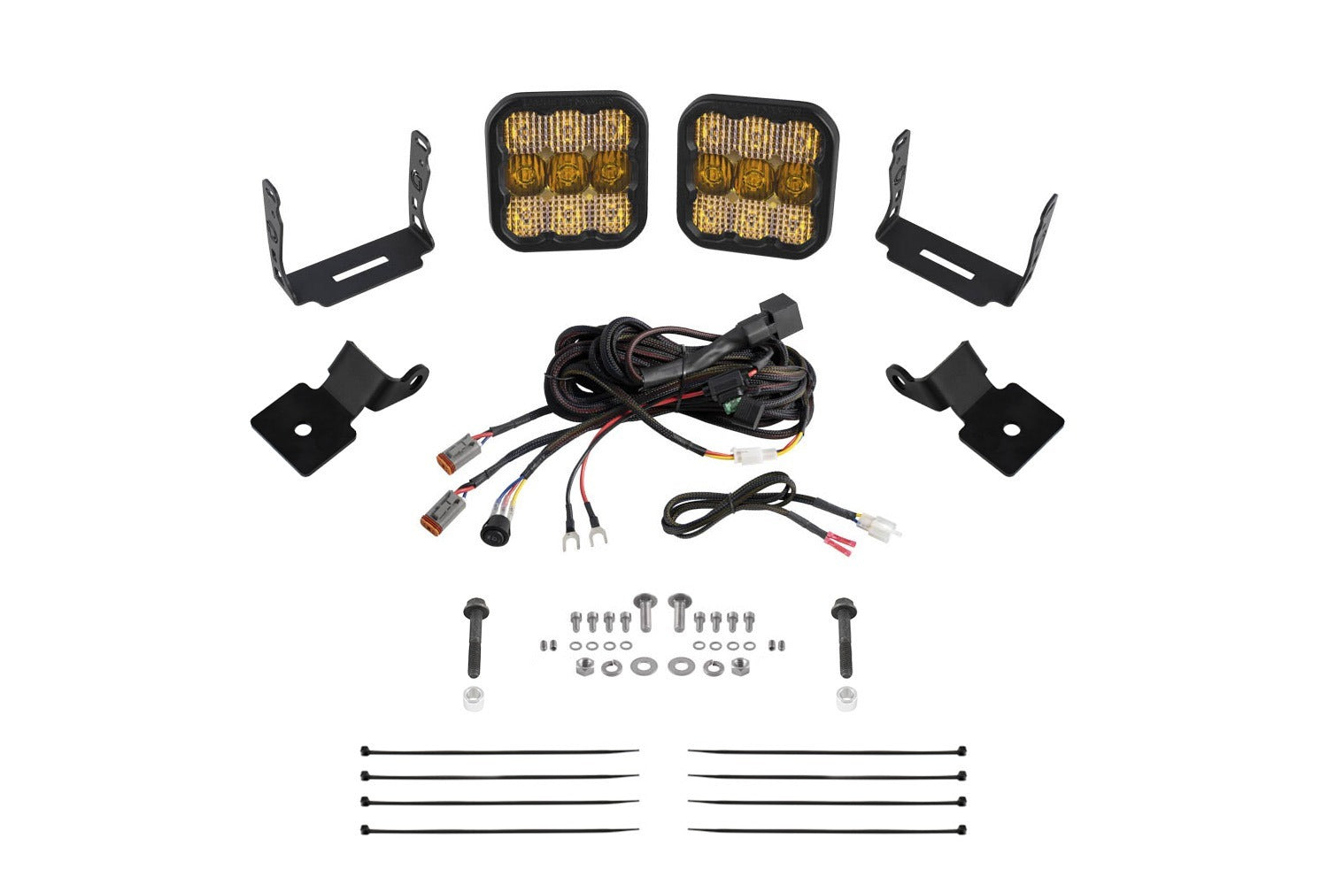 Diode Dynamics - Stage Series SS5 A-Pillar Pod Kit for 2014-2018 Polaris RZR XP, Sport Yellow Combo - DD7851