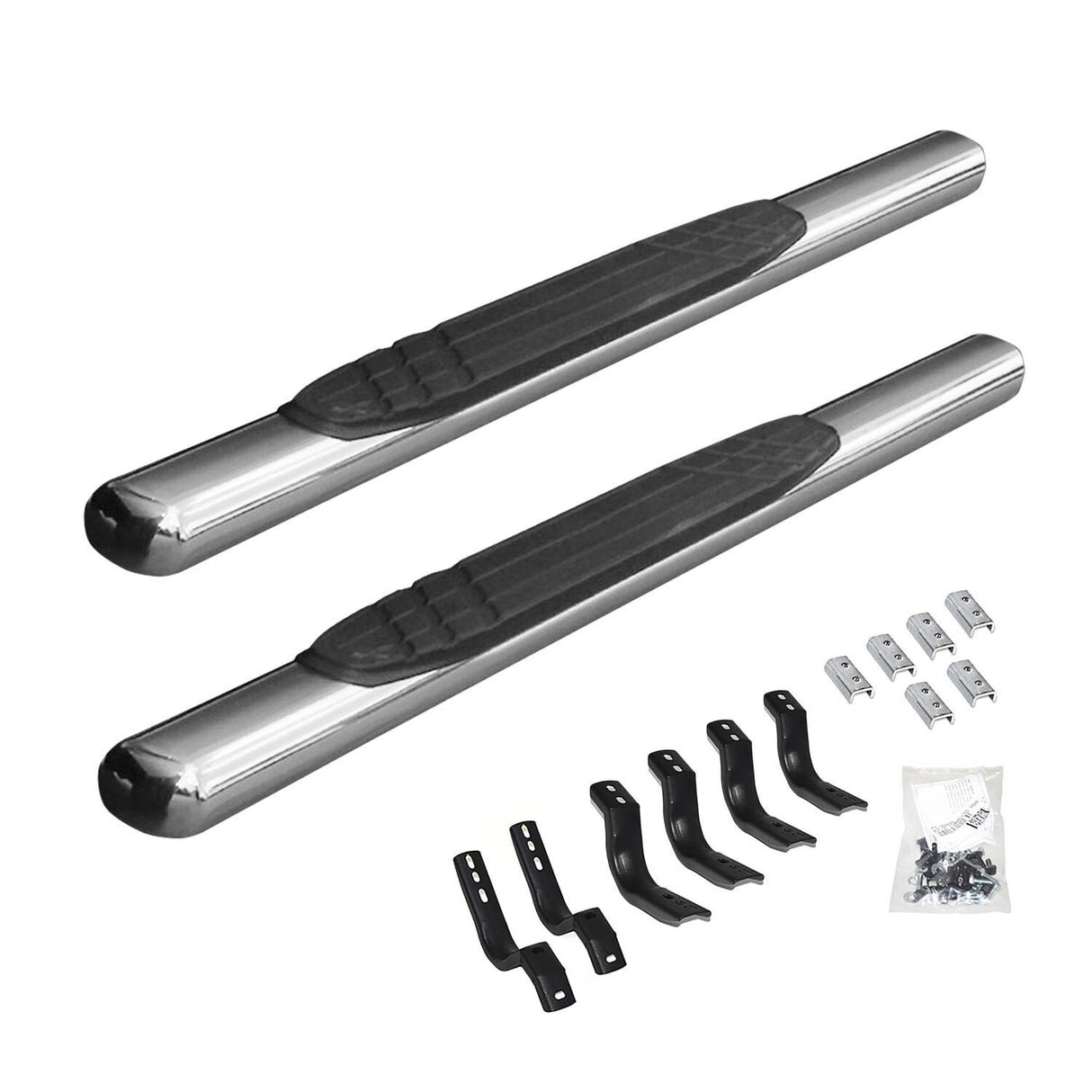Go Rhino 684441552PS - 4" OE Xtreme SideSteps With Mounting Bracket Kit - Polished Stainless Steel