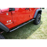 Round Tube Side Steps, 3 Inch, Black; 07-16 Jeep Wrangler JKU - 11590.06