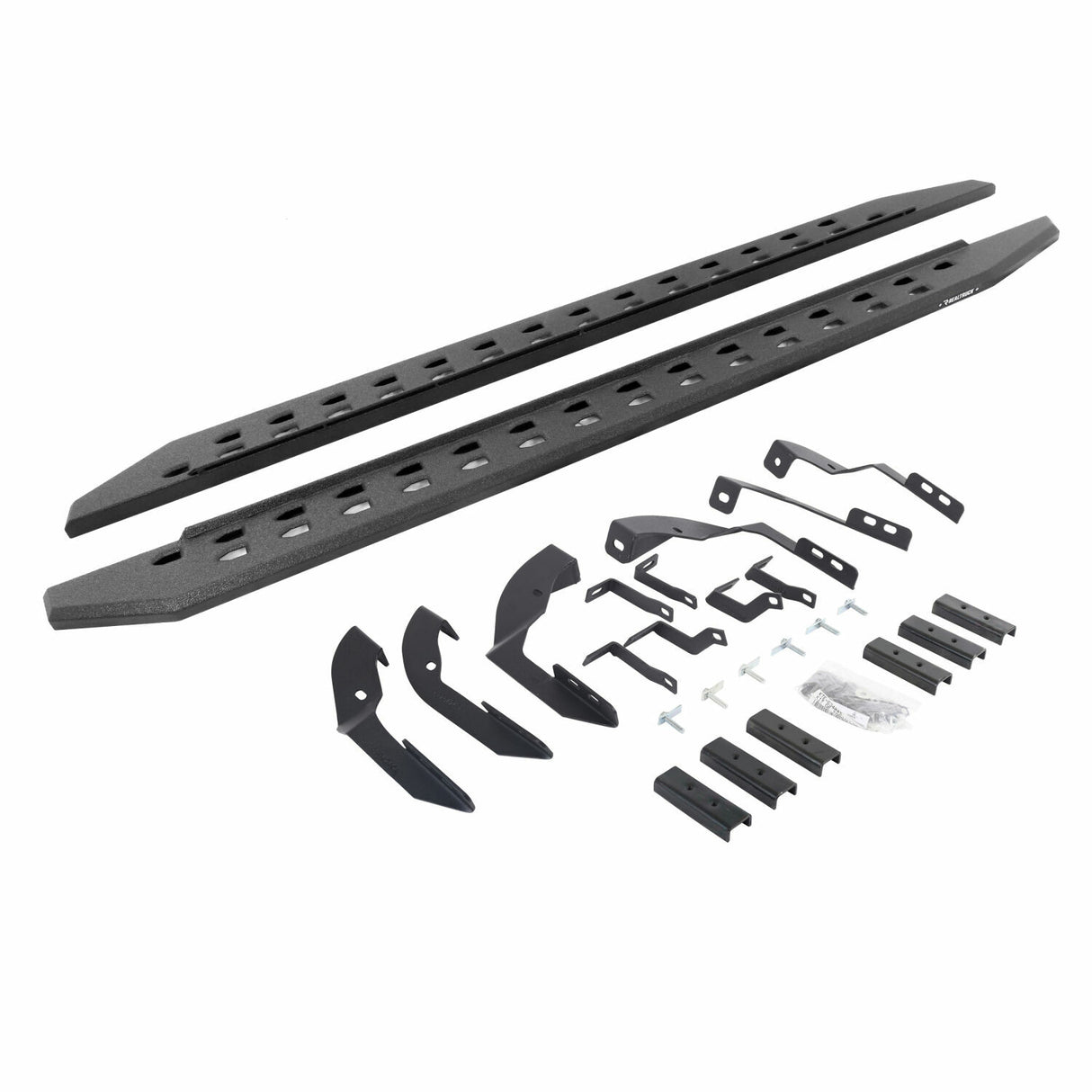 Go Rhino 69404280ST - RB20 Slim Line Running Boards With Mounting Brackets - Protective Bedliner Coating