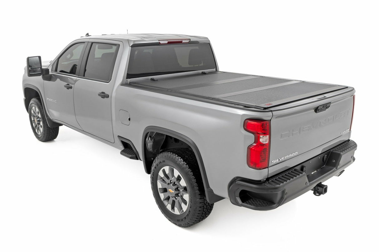 Rough Country - Hard Tri-Fold Flip Up Bed Cover - 6'9" Bed - Chevy GMC 2500HD (20-24) - 49120651