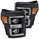 AlphaRex 880146 LED Projector Headlights Plank Style Design Black