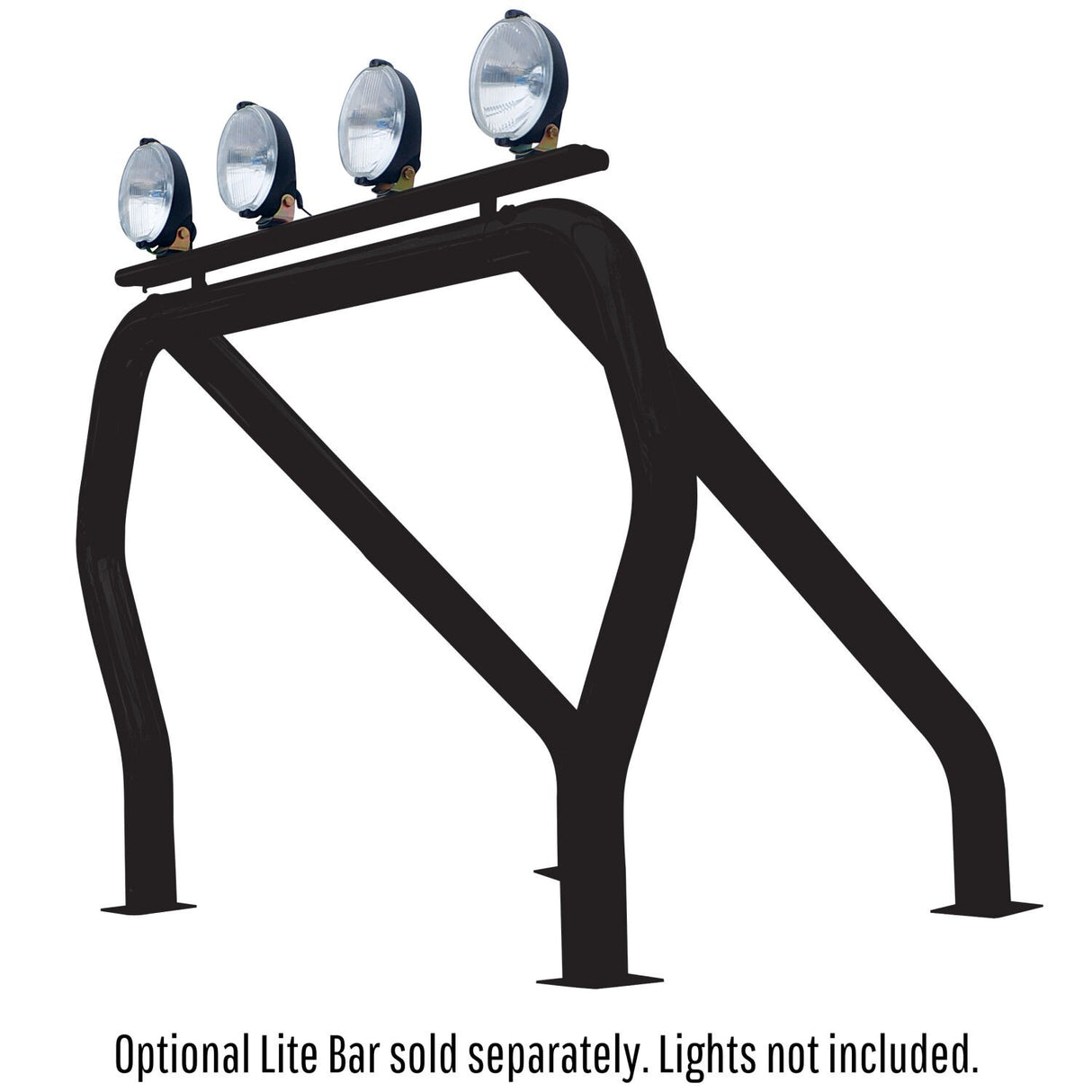 Go Rhino 9809560SSB - Single Bar/Single Kicker (Between Wheel Wells) - Black Powdercoat