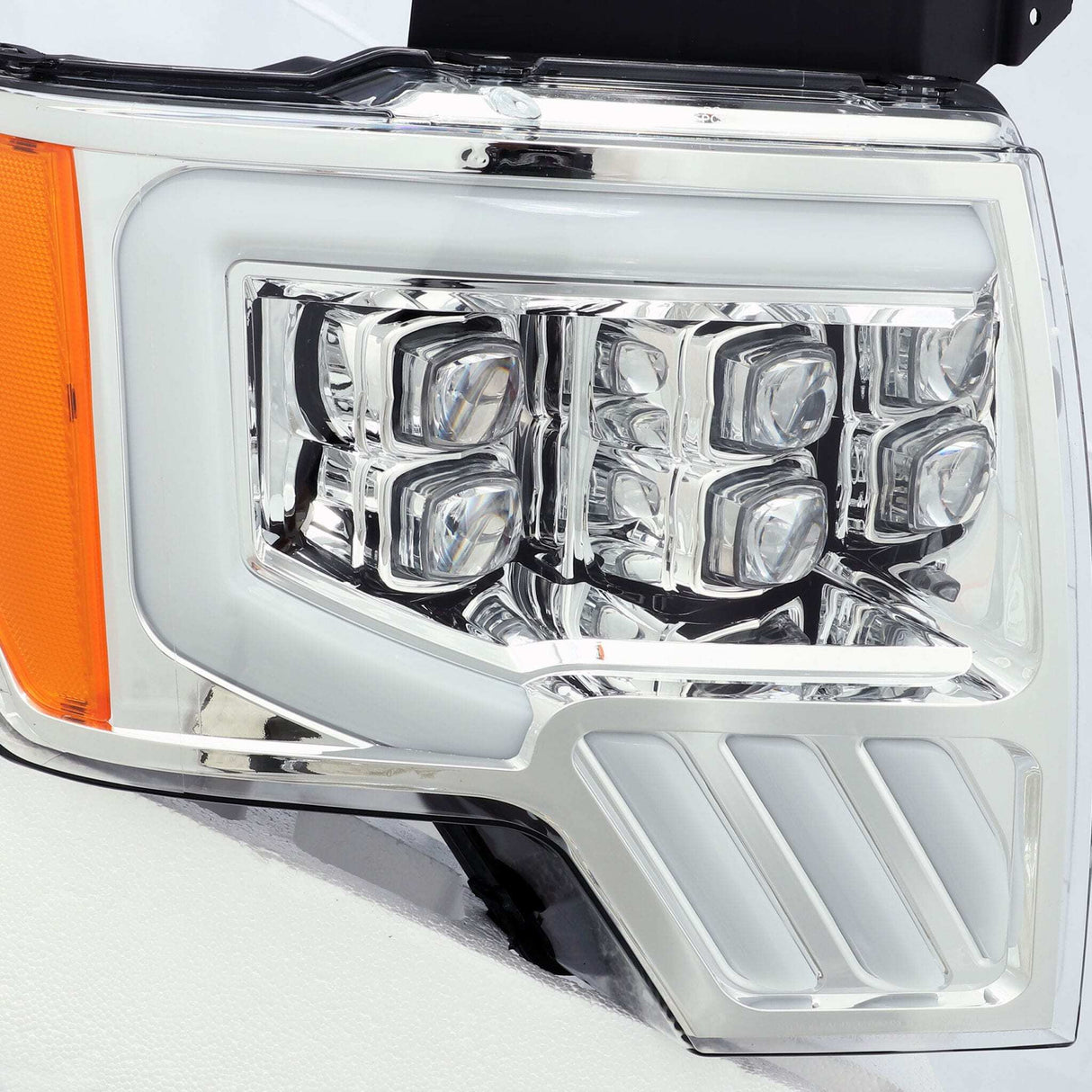 AlphaRex 880191 LED Projector Headlights Plank Style Design Chrome