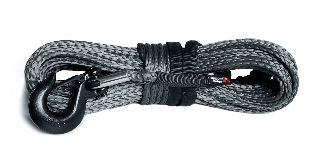 Rugged Ridge - Rugged Ridge 15102.12 Synthetic Winch Line, Dark Gray, 7/16 inch x 90 feet, Universal - 15102.12