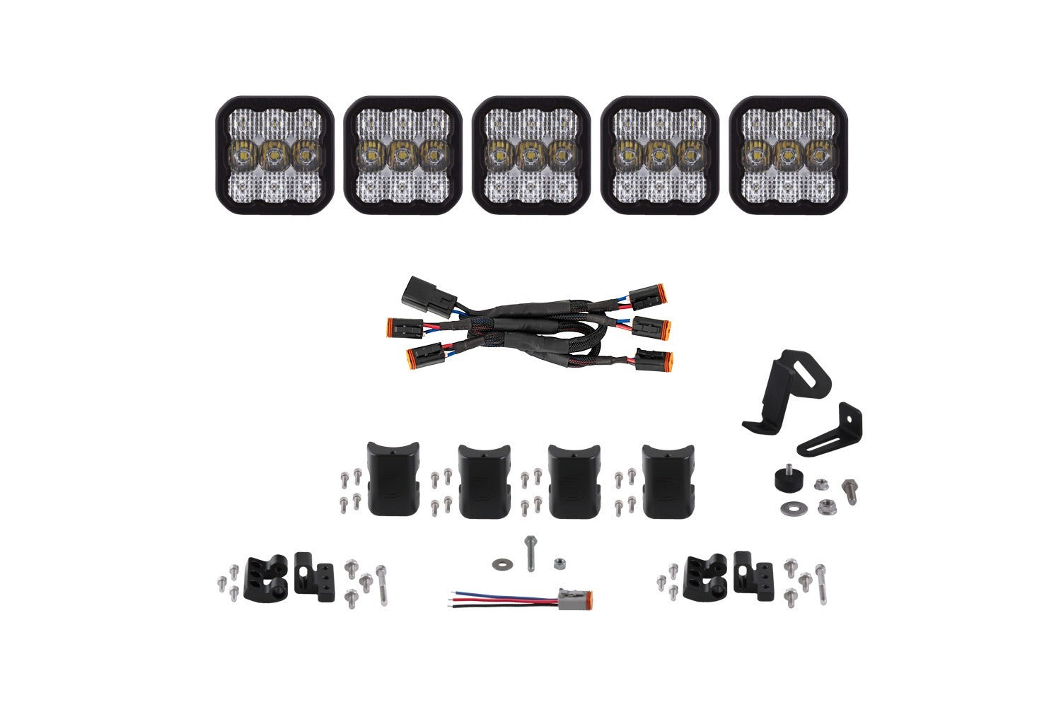 Diode Dynamics - SS5 Pro Universal CrossLink 5-Pod Lightbar White Combo - DD7242
