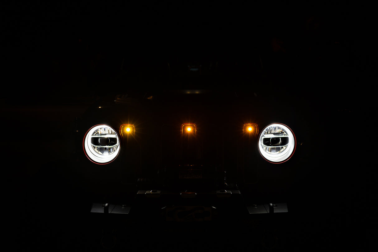 DV8 Offroad - Jeep Wrangler JL Amber Grille Lights - GRJL-02