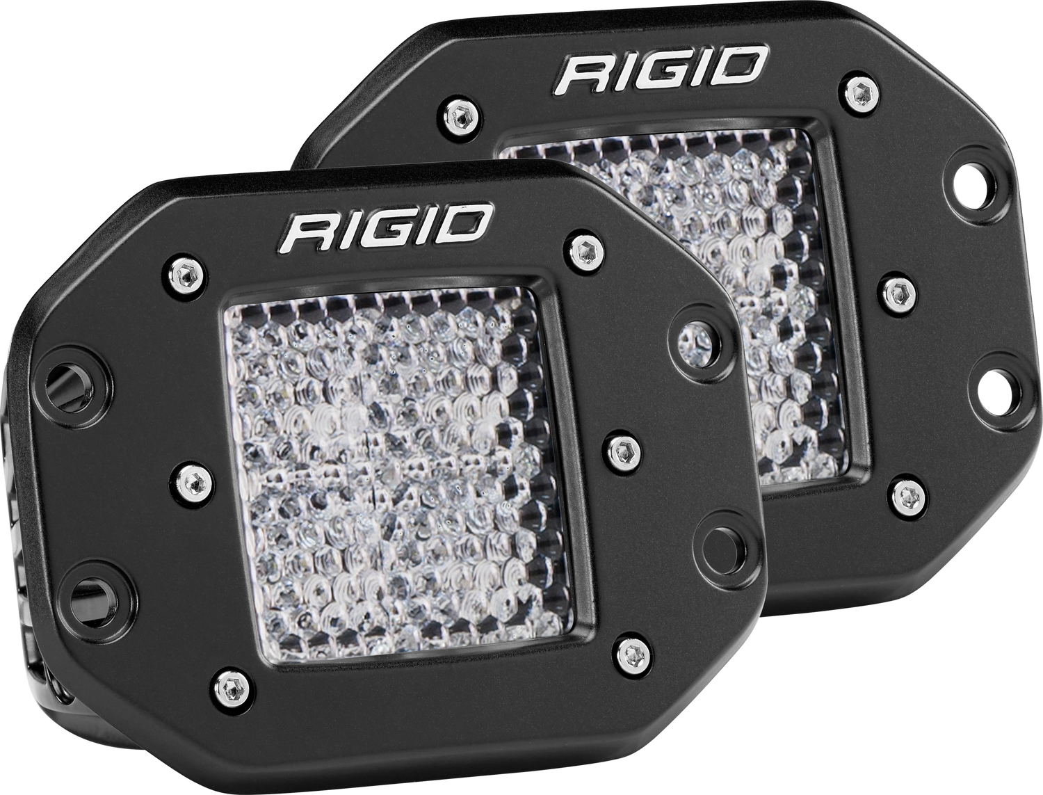 RIGID D-Series PRO LED Light, Diffused Lens, Flush Mount, Pair