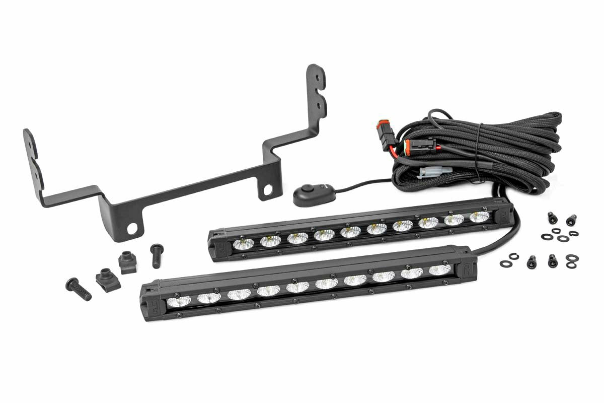 Rough Country - LED Light - Bumper Mount - 10" Black Slimline Pair - Honda Pioneer 1000 Pioneer 1000-5 - 92004