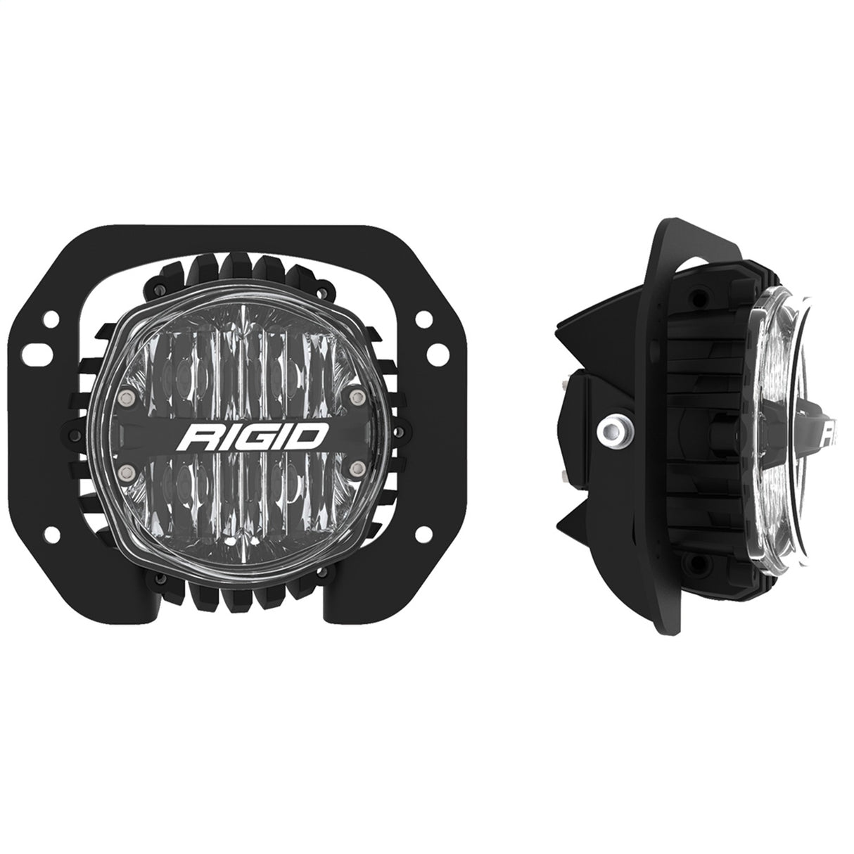 RIGID 2018-2021 Jeep Rubicon/Gladiator Fog Mounts, Includes 1 Pair 360-Series SAE 4 Inch Yellow