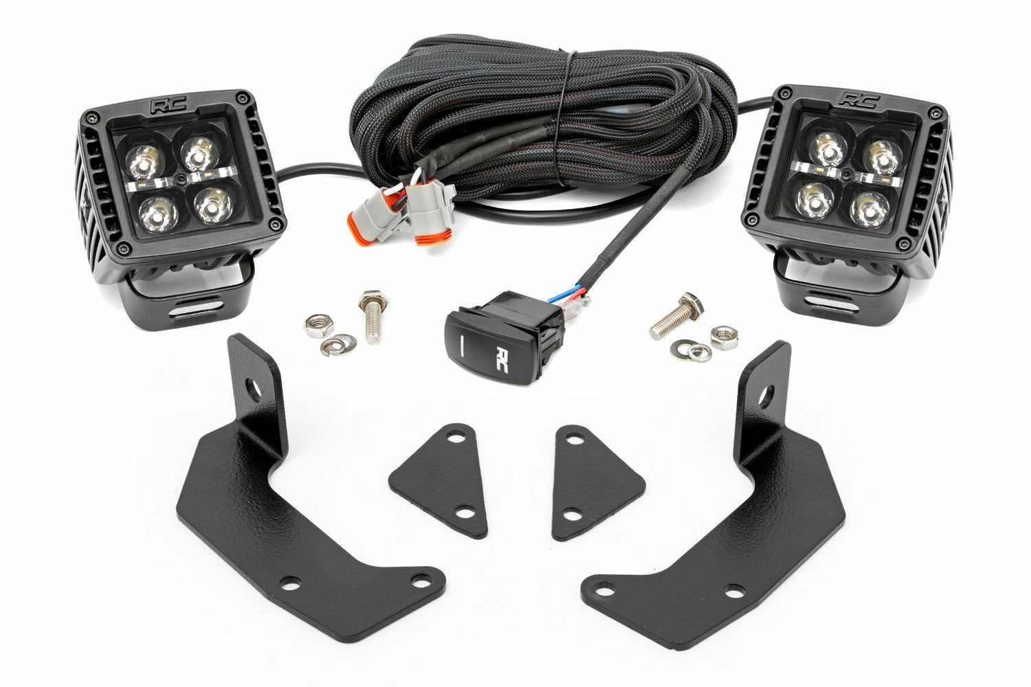 LED Light Kit - Cage Mount - 2(in.) Black Pair - White DRL - CFMOTO UFORCE 1000