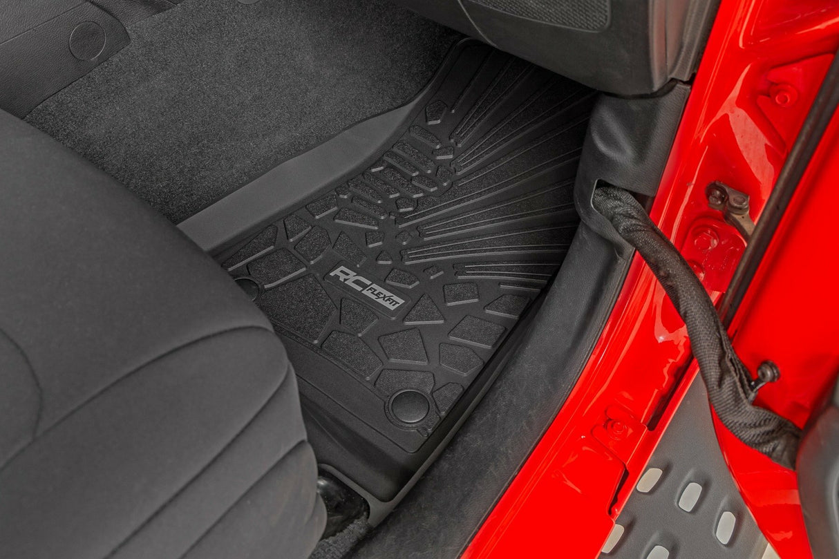 Rough Country - Flex-Fit Floor Mats - FR & RR - RR Lockable - Jeep Gladiator JT 4WD (2020-2024) - FF-61501
