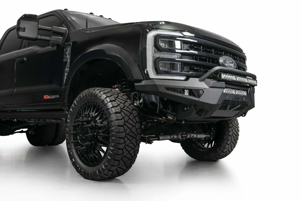 Addictive Desert Designs - 2023-2025 Ford Super Duty HoneyBadger Front Bumper w/ Top Hoop - F810221770103