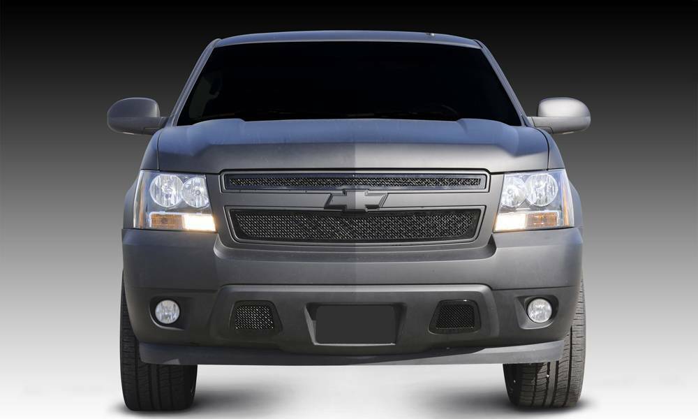 T-Rex Grilles - 2 Pc Small Mesh Mild Steel Upper Class Grille Overlay - 51051