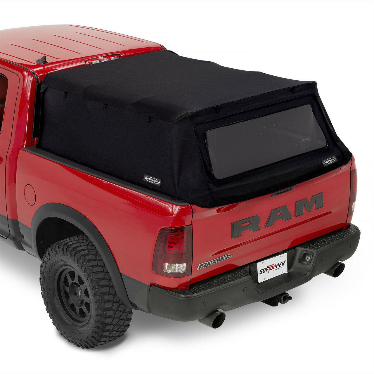 Softopper - 09-27 Ram 1500; For 5.5 ft. bed (Premium Black Twill; Clear Front Window and Tinted Rear Window; Regular Clamps) - SO-RAM65-BTR