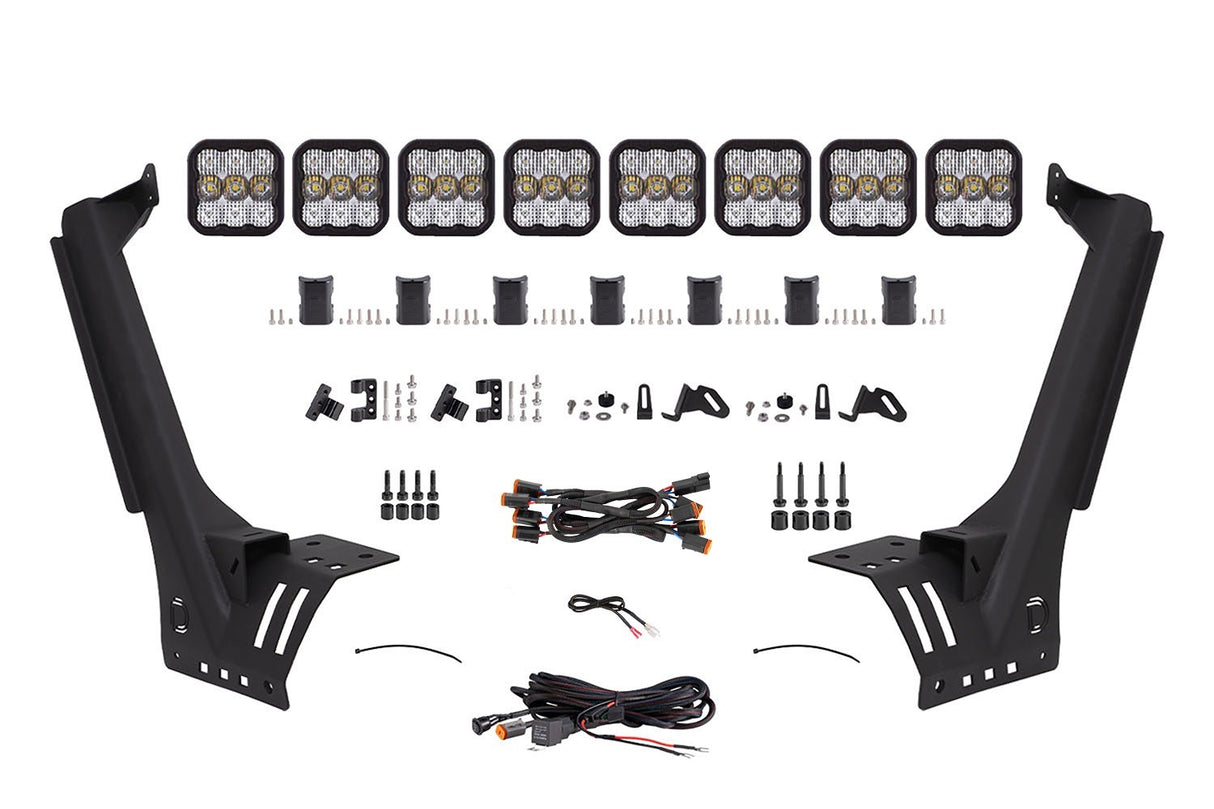 Diode Dynamics - Jeep JL SS5 Sport CrossLink Windshield White Combo Lightbar Kit - DD6821