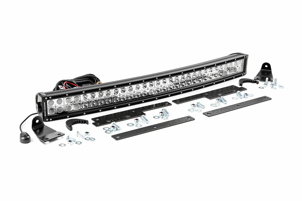 Rough Country - LED Light Kit - Behind Grille Mount - 30" Black Dual Row - White DRL - Chevy Silverado 1500 (14-15) - 70624