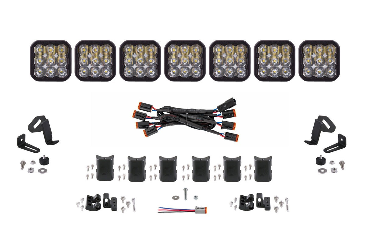 Diode Dynamics - SS5 Sport Universal CrossLink 7-Pod Lightbar White Driving - DD7212