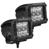 Go Rhino 753003023FBS Bright Series - 4x3 Rectangular LED Flood Lights, Pair