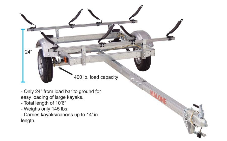 Malone - EcoLight 2 Kayak Trailer Package (2 V-Racks) - MPG586XV