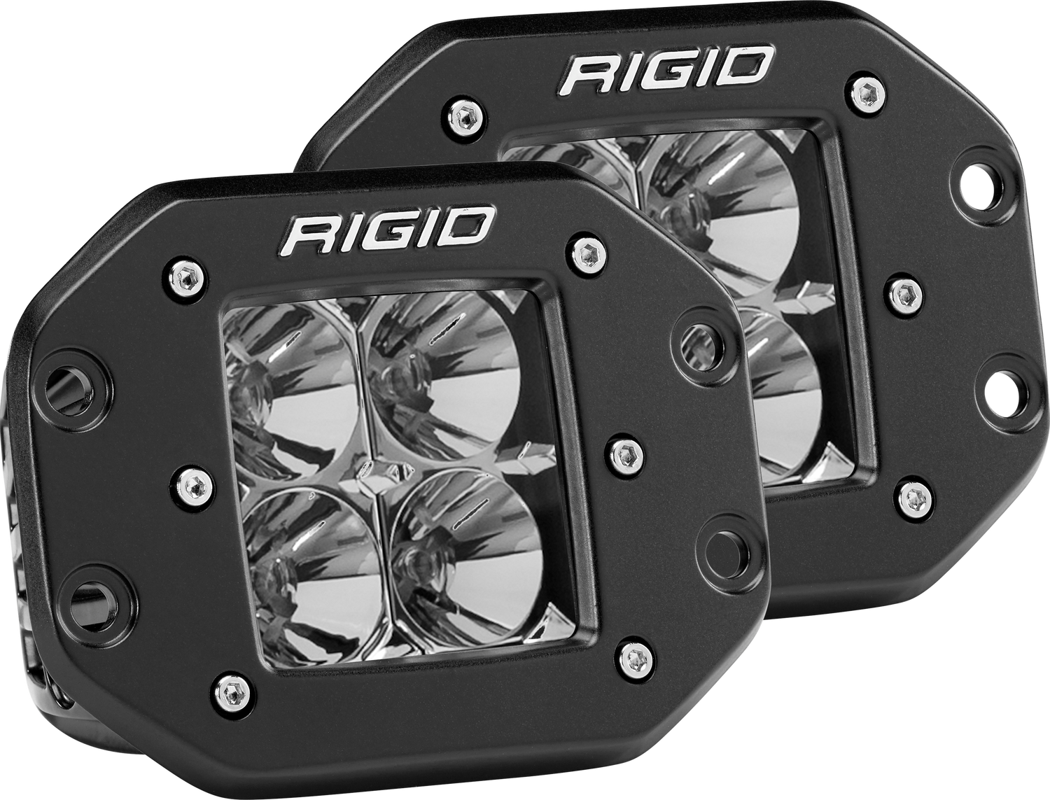 RIGID D-Series PRO LED Light, Flood Optic, Flush Mount, Pair