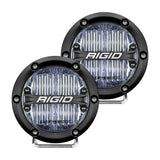 RIGID 360-Series 4 Inch Round SAE J583 Compliant Street Legal LED Fog Light, White, Pair