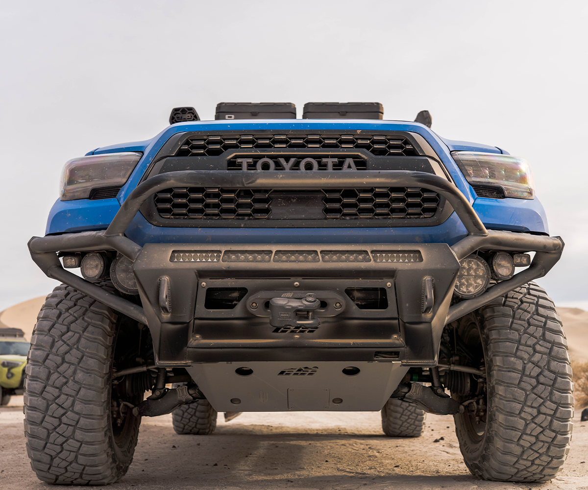 CBI - T2/T3 Toyota Tacoma Full Overland Skid Plates | 2005-current / Exhause Re-route Modification - Aluminum - Powder-coat-black - 300-000-010-128